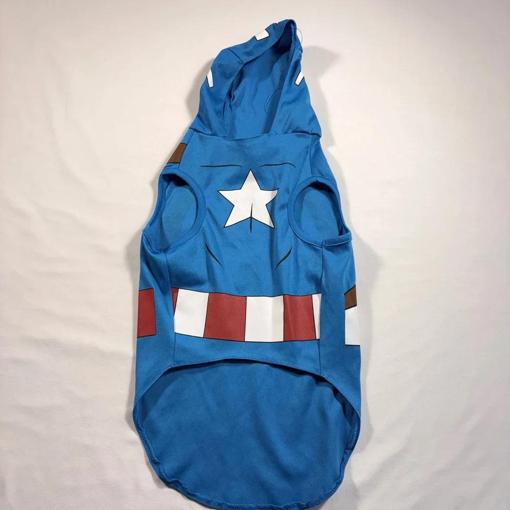 Marvel Pet Halloween Collection Captain America Dog Hoodie Blue Costume